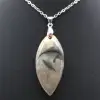 Printed jasper flame pendant - 1