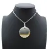 Printed jasper round pendant - 0