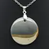Printed jasper round pendant - 1