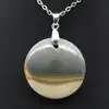 Printed jasper round pendant - 2