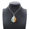 Printed jasper drop pendant - 0