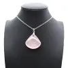 Rose Quartz Fan Pendant - 0