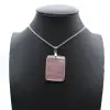 Rose quartz rectangle pendant - 0