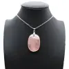Oval rose quartz pendant - 0