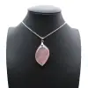 Rose Quartz Leaf Pendant - 0