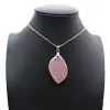 Rose Quartz Leaf Pendant - 1