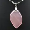 Rose Quartz Leaf Pendant - 2