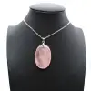 Oval rose quartz pendant - 0