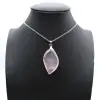 Rose Quartz Leaf Pendant - 0