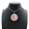 Round rose quartz pendant - 0