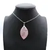 Rose Quartz Leaf Pendant - 0