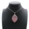 Rose Quartz Leaf Pendant - 0