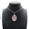 Oval rose quartz pendant - 0