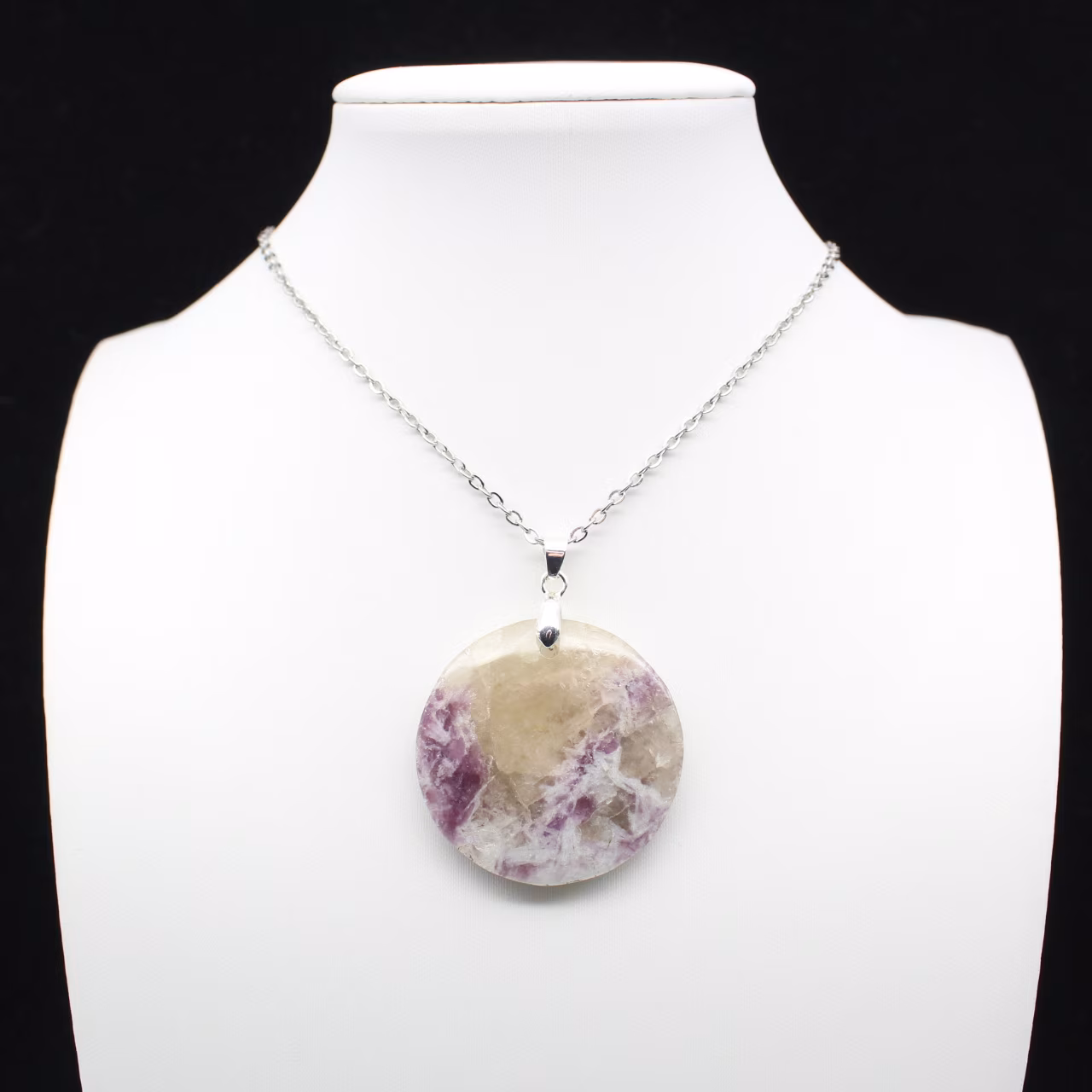 Lepidolite Round Pendant