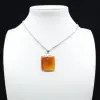Square carnelian pendant - 0