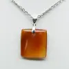 Square carnelian pendant - 1