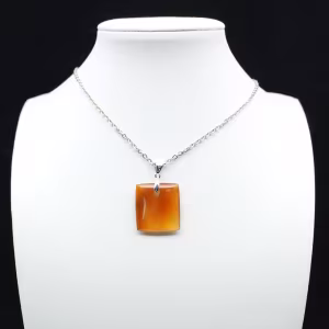 Square carnelian pendant