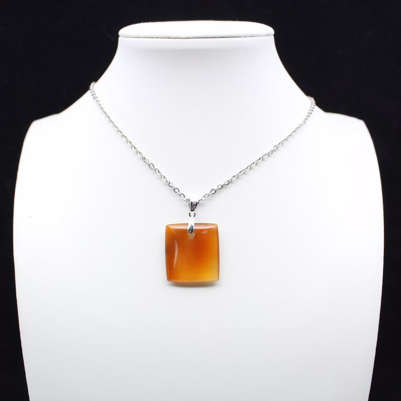 Square carnelian pendant