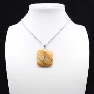 Square carnelian pendant
