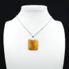 Square carnelian pendant - 0
