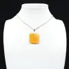 Square carnelian pendant - 0