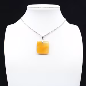 Square carnelian pendant