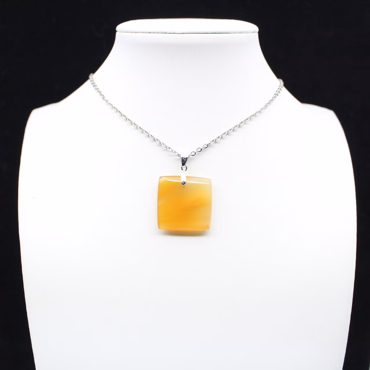 Square carnelian pendant