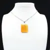 Square carnelian pendant - 0