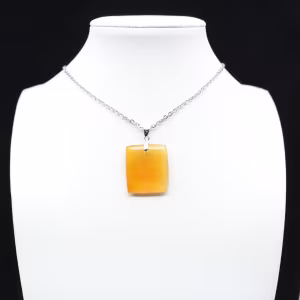 Square carnelian pendant
