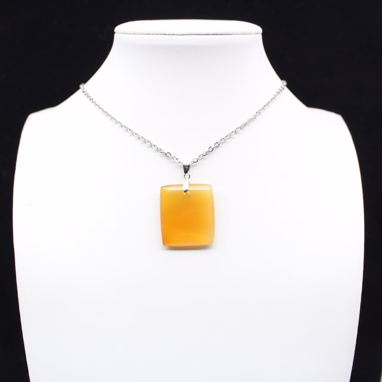 Square carnelian pendant