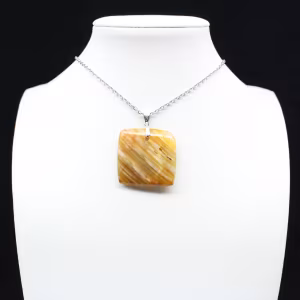 Square carnelian pendant