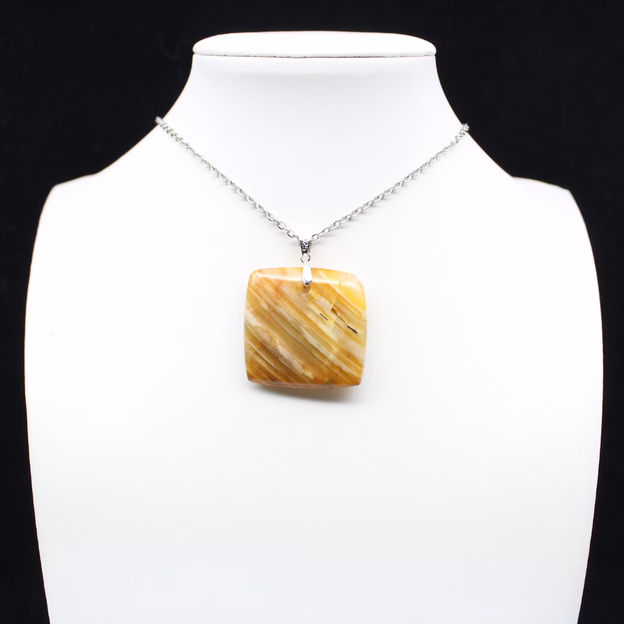 Square carnelian pendant