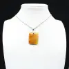 Square carnelian pendant - 0