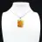 Square carnelian pendant