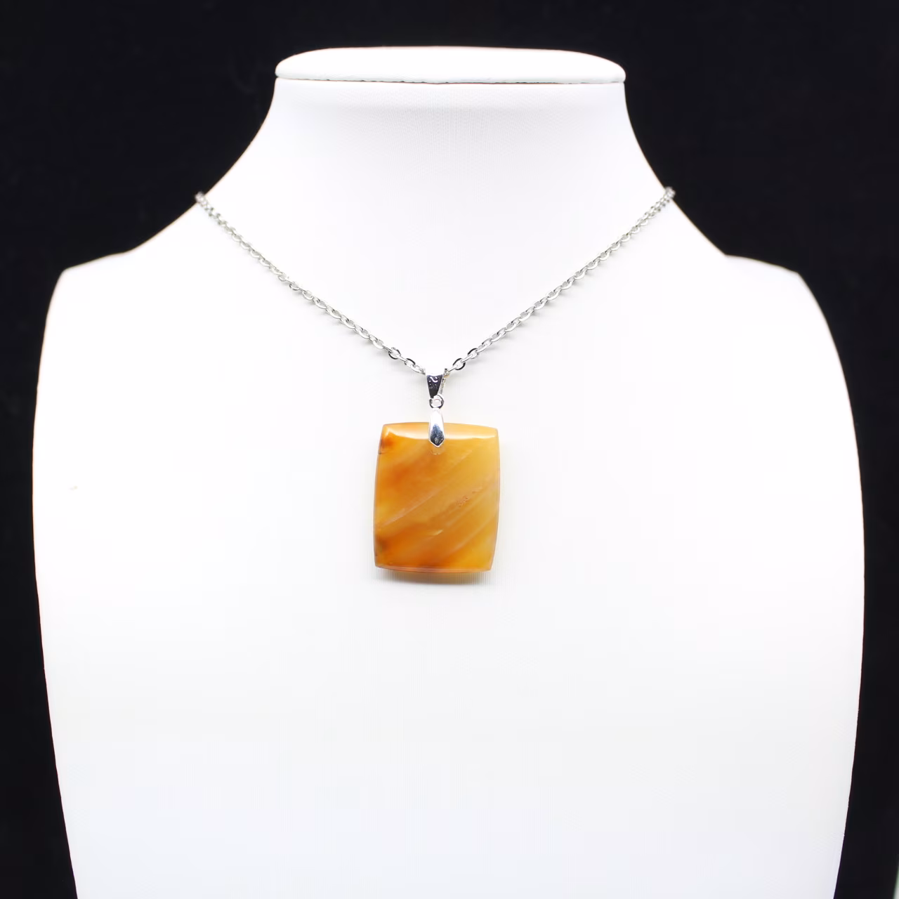 Square carnelian pendant