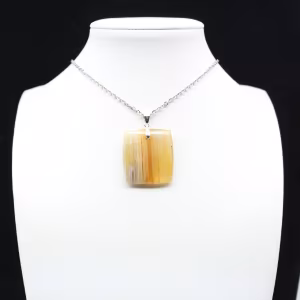Square carnelian pendant