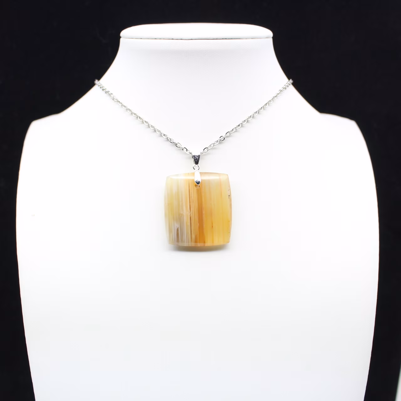 Square carnelian pendant