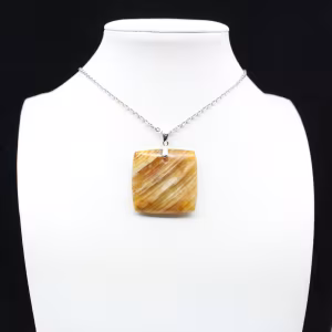 Square carnelian pendant