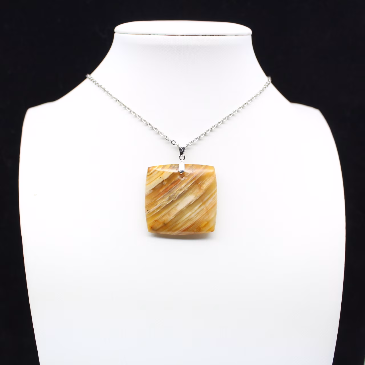 Square carnelian pendant