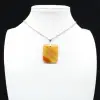 Square carnelian pendant - 0