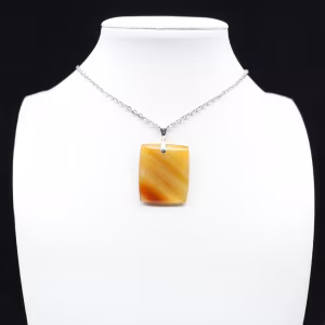 Square carnelian pendant