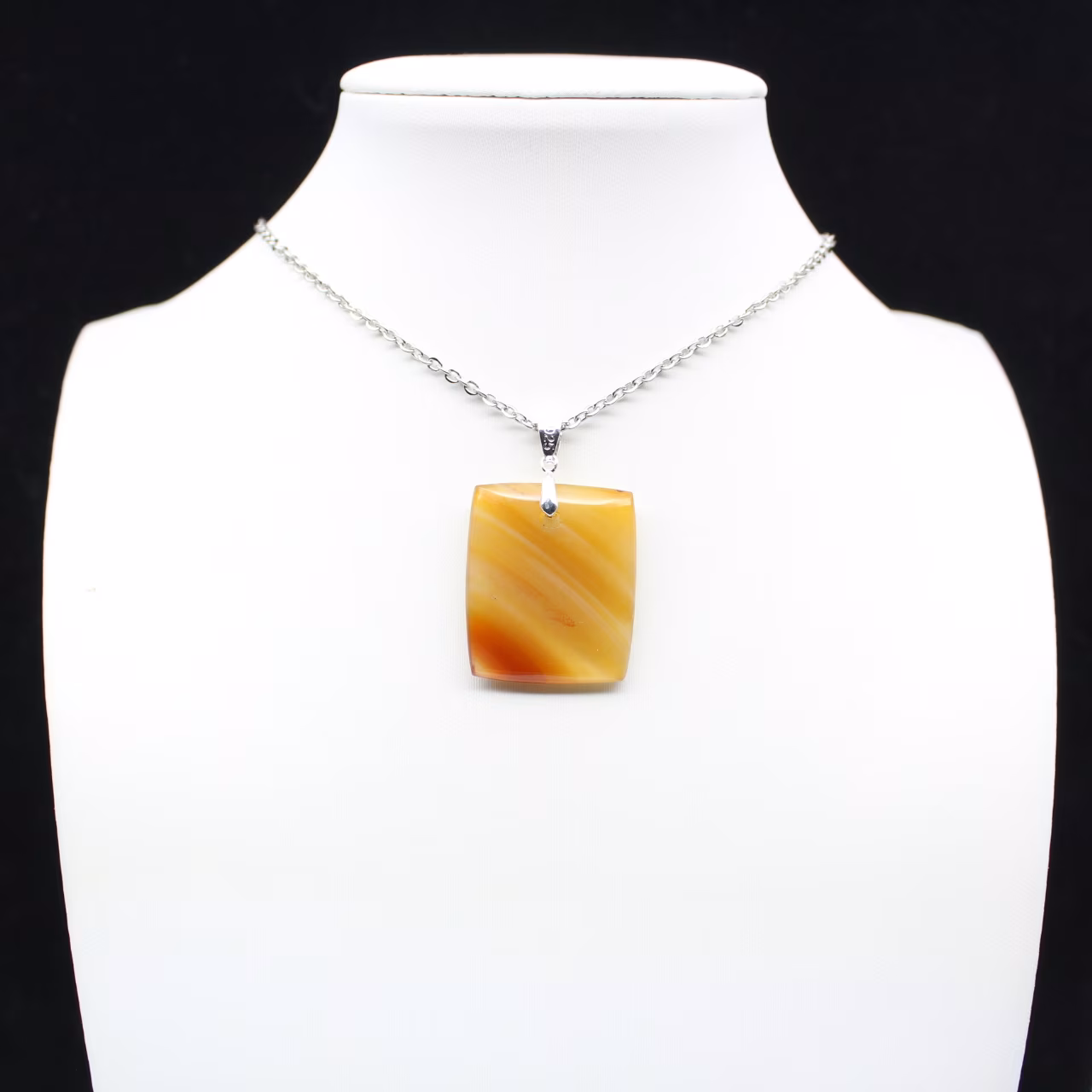 Square carnelian pendant