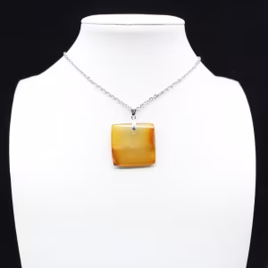 Square carnelian pendant