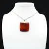 Square carnelian pendant - 0