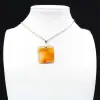 Square carnelian pendant - 0