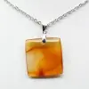 Square carnelian pendant - 1