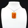 Square carnelian pendant - 0