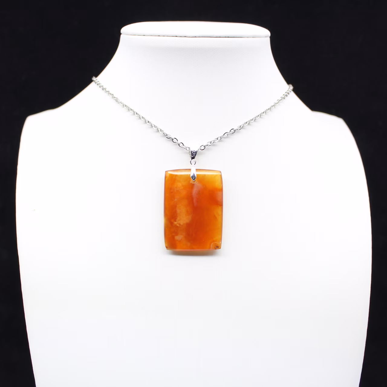 Square carnelian pendant