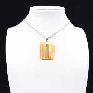 Square carnelian pendant