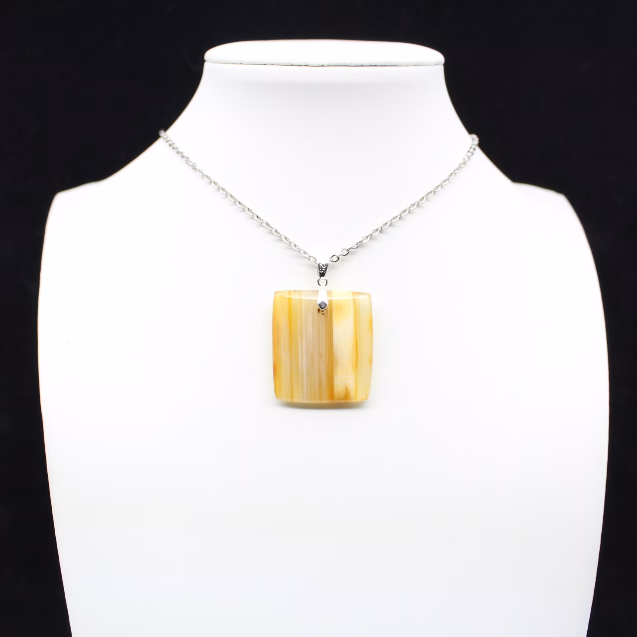 Square carnelian pendant